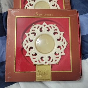 Lenox Holiday Snow Light Votive Candle Holders- Set Of 2